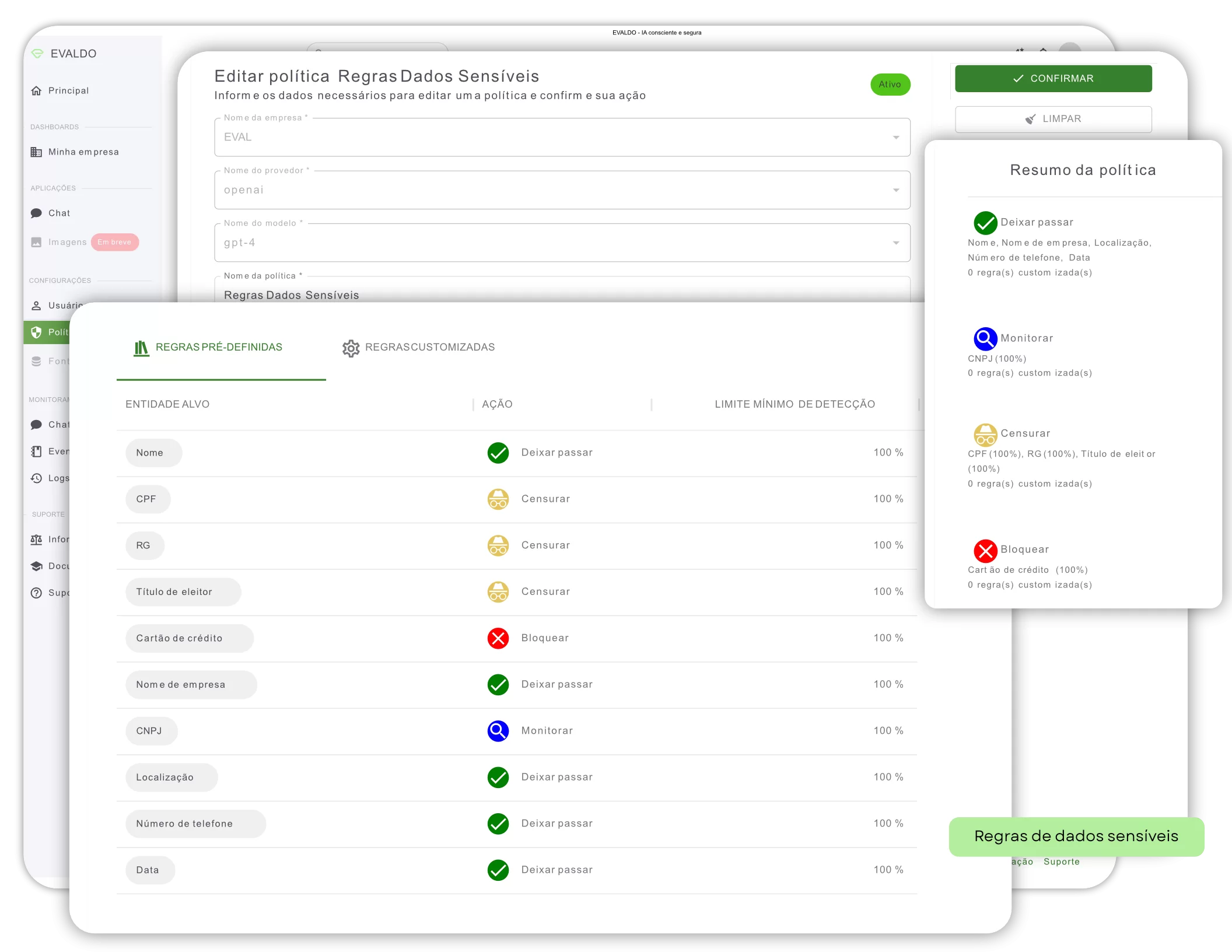 Evaldo.IA - Controle de Dados Sensíveis